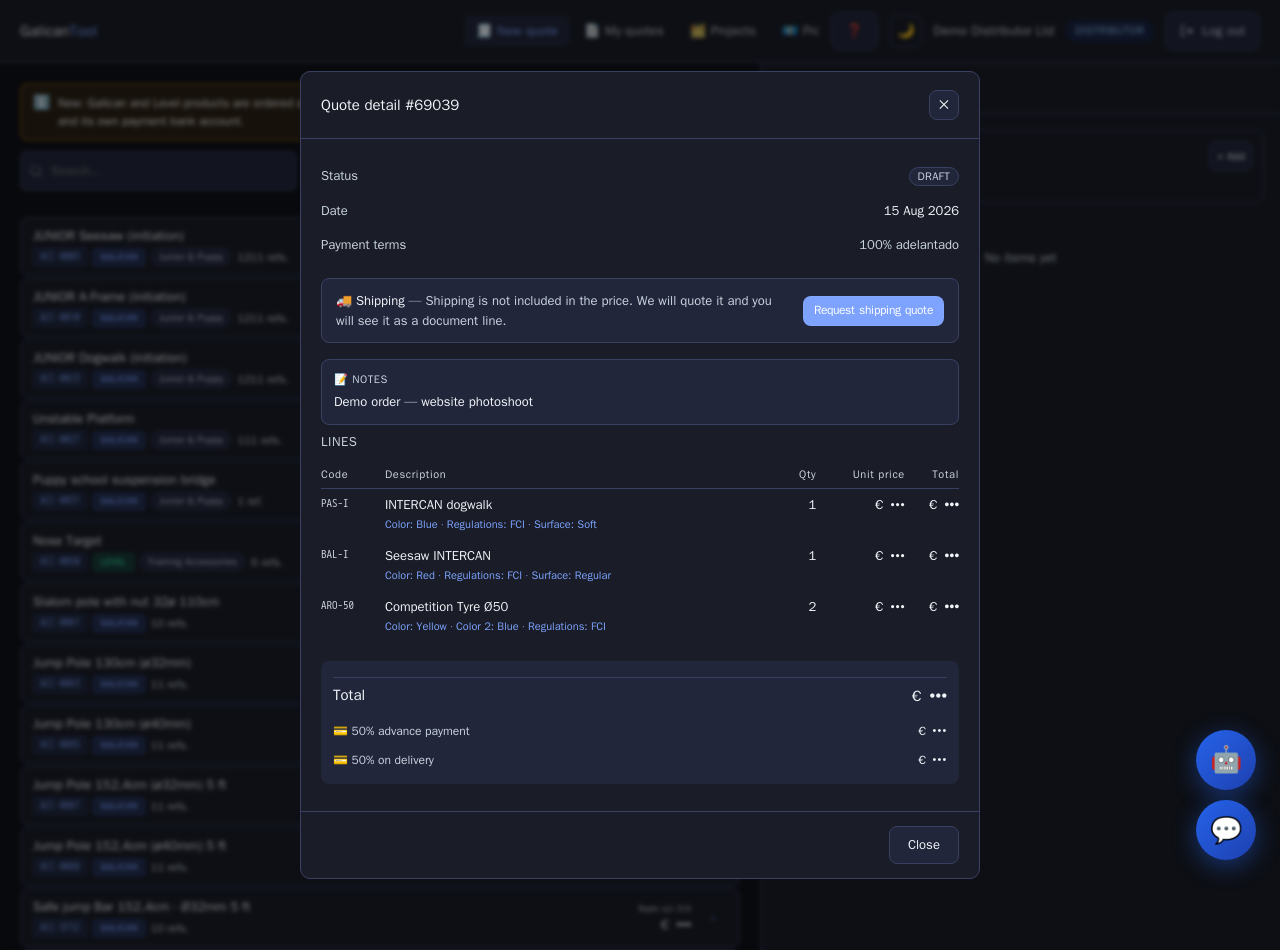 Live order detail in the distributor portal